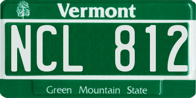 VT license plate NCL812
