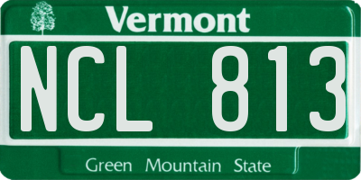 VT license plate NCL813