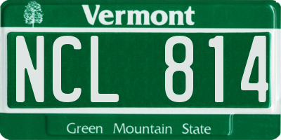 VT license plate NCL814