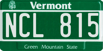 VT license plate NCL815