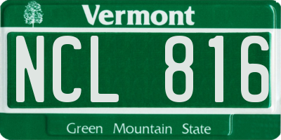 VT license plate NCL816