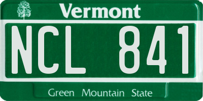 VT license plate NCL841