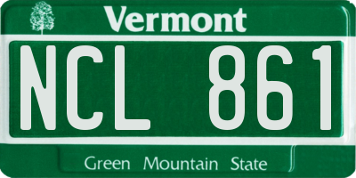 VT license plate NCL861