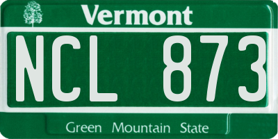 VT license plate NCL873