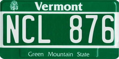 VT license plate NCL876