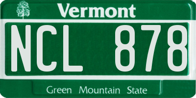 VT license plate NCL878