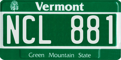 VT license plate NCL881