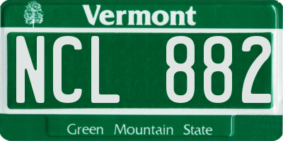 VT license plate NCL882