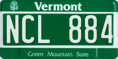 VT license plate NCL884