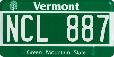 VT license plate NCL887