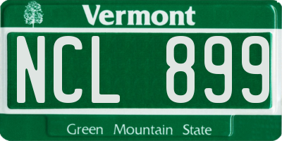 VT license plate NCL899