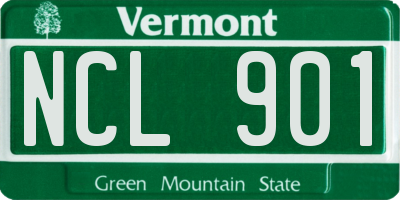 VT license plate NCL901