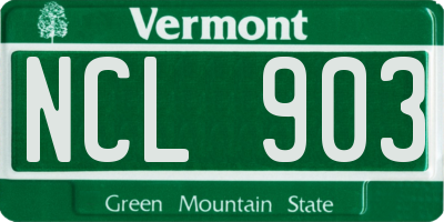 VT license plate NCL903
