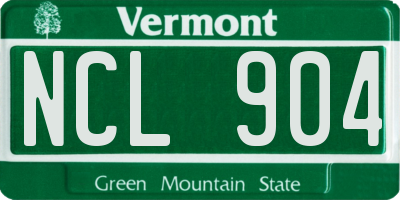 VT license plate NCL904