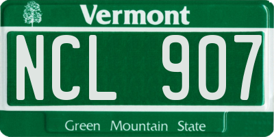 VT license plate NCL907