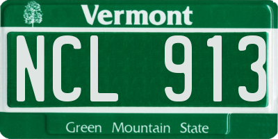 VT license plate NCL913