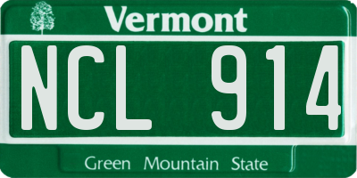 VT license plate NCL914