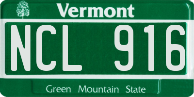 VT license plate NCL916