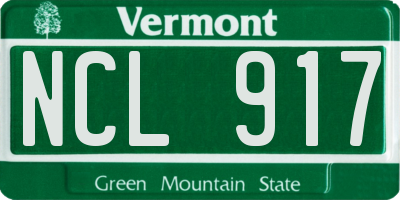 VT license plate NCL917