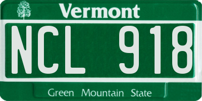 VT license plate NCL918
