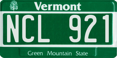VT license plate NCL921