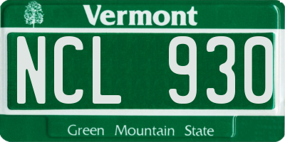VT license plate NCL930