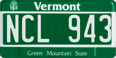 VT license plate NCL943