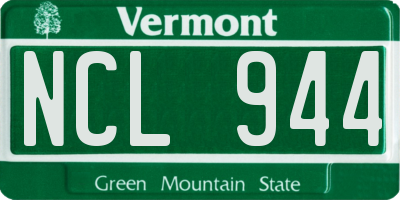 VT license plate NCL944