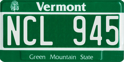 VT license plate NCL945