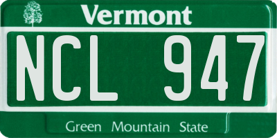 VT license plate NCL947