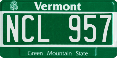 VT license plate NCL957