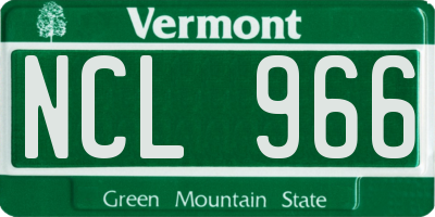VT license plate NCL966