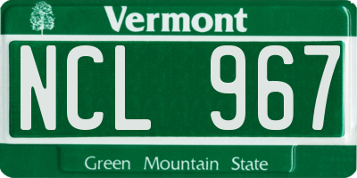 VT license plate NCL967