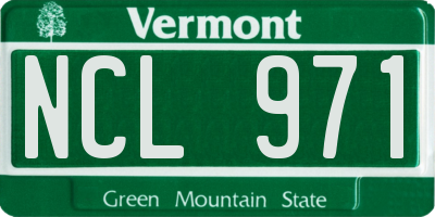 VT license plate NCL971