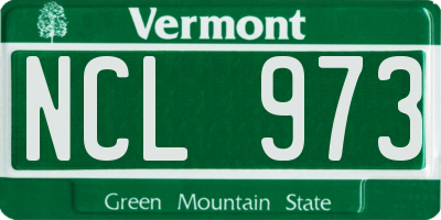 VT license plate NCL973