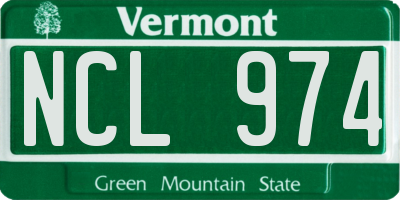 VT license plate NCL974