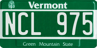 VT license plate NCL975