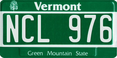 VT license plate NCL976