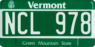 VT license plate NCL978
