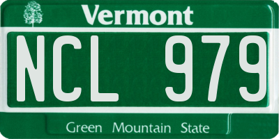 VT license plate NCL979