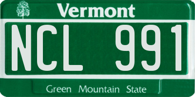 VT license plate NCL991