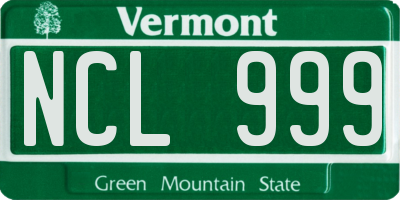 VT license plate NCL999