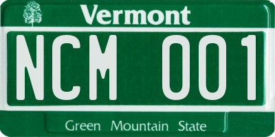 VT license plate NCM001