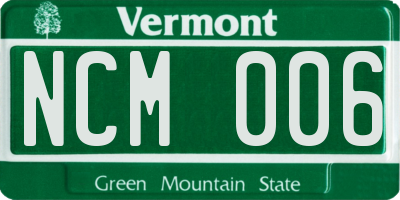 VT license plate NCM006