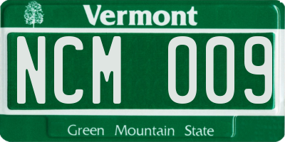 VT license plate NCM009