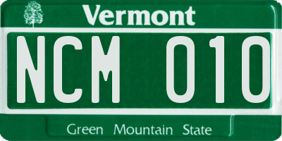 VT license plate NCM010