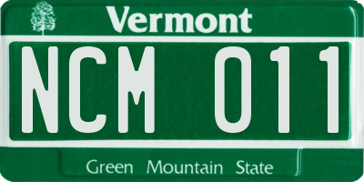 VT license plate NCM011