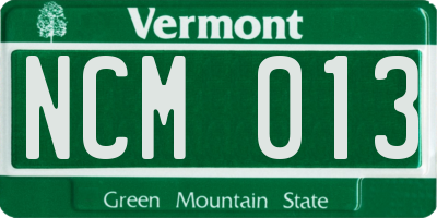 VT license plate NCM013