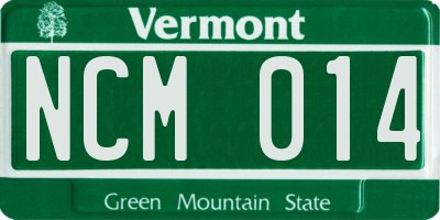 VT license plate NCM014