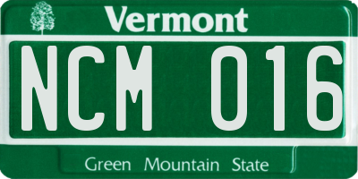 VT license plate NCM016